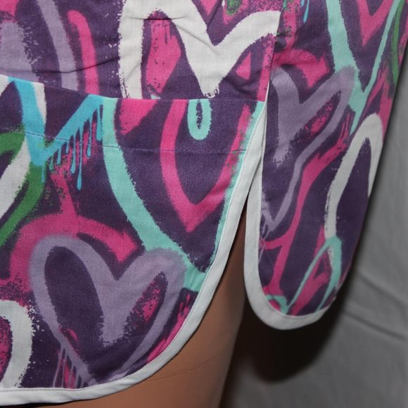 NEW – EASY ESSENTIALS SNAP FRONT SMOCK COBBLER APRON PURPLE HEARTS M L 2X 3X 4X - Picture 5 of 5